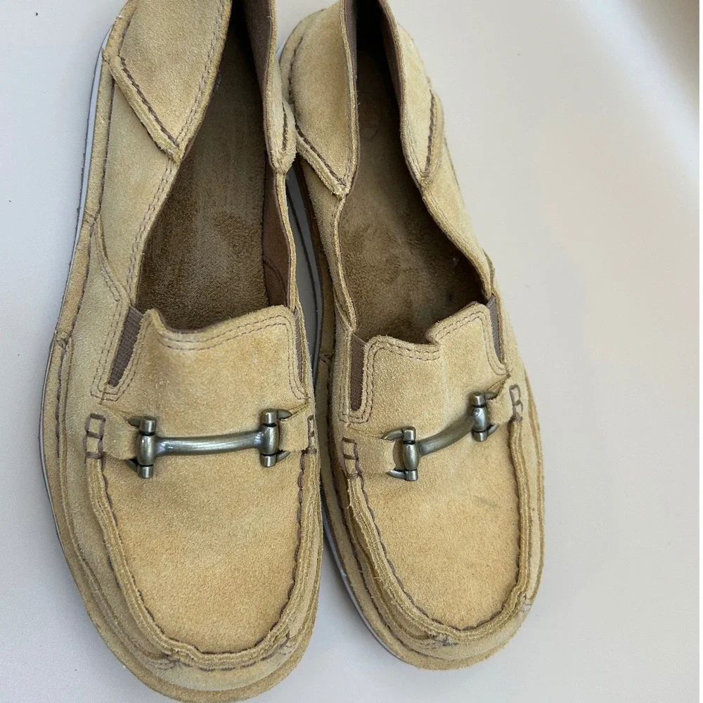 Ariat Cruiser Bit Loafers Womens 8B Sand Suede Slip On Shoes 10045000